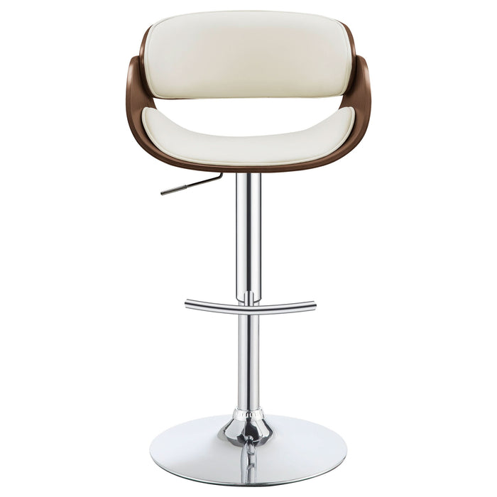 Dana Adjustable Bar Stool Ecru and Chrome - Walo Furniture 