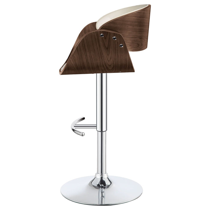 Dana Adjustable Bar Stool Ecru and Chrome - Walo Furniture 