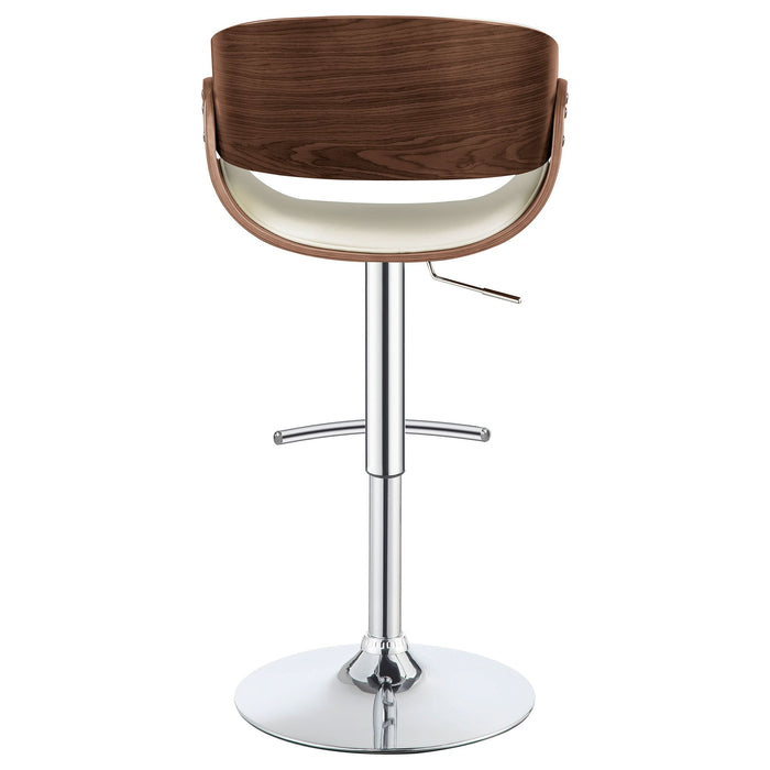 Dana Adjustable Bar Stool Ecru and Chrome - Walo Furniture 