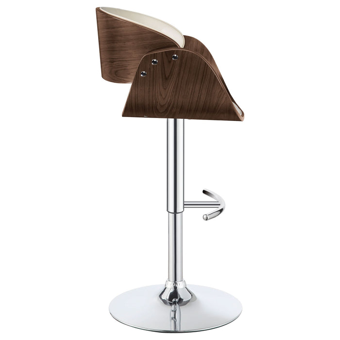 Dana Adjustable Bar Stool Ecru and Chrome - Walo Furniture 