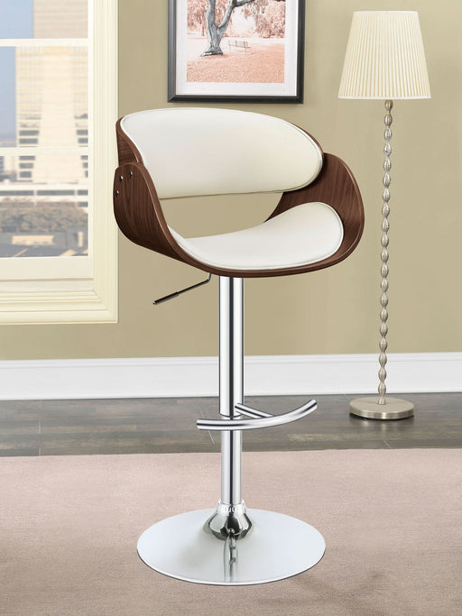 Dana Adjustable Bar Stool Ecru and Chrome - Walo Furniture 