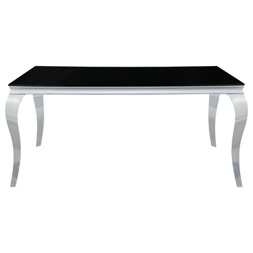 Carone Rectangular 61-inch Glass Top Dining Table Black - Walo Furniture 