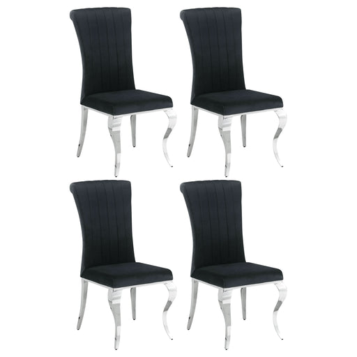 Betty Velvet Upholstered Dining Side Chair Black (Set of 4) - Walo Furniture 