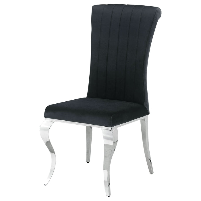 Betty Velvet Upholstered Dining Side Chair Black (Set of 4) - Walo Furniture 