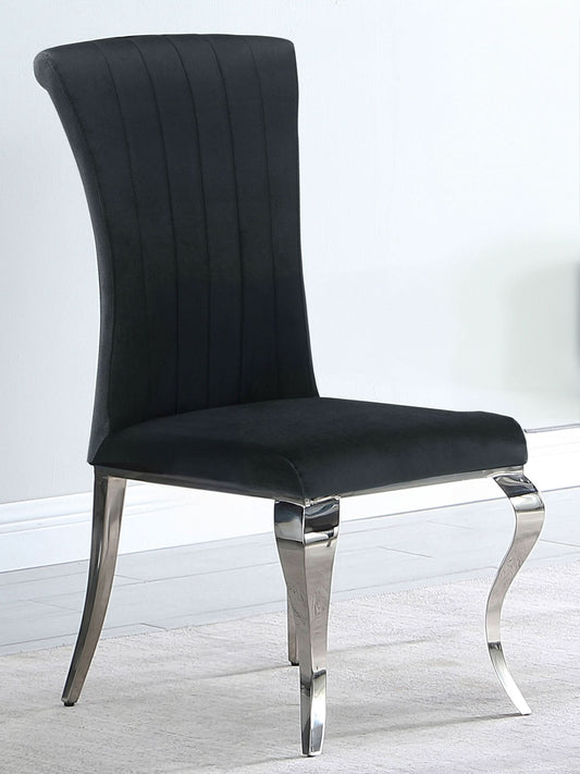 Betty Velvet Upholstered Dining Side Chair Black (Set of 4) - Walo Furniture 