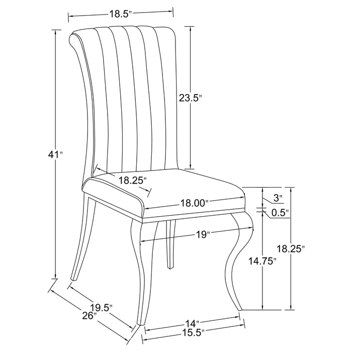 Betty Velvet Upholstered Dining Side Chair Grey (Set of 4) - Walo Furniture 