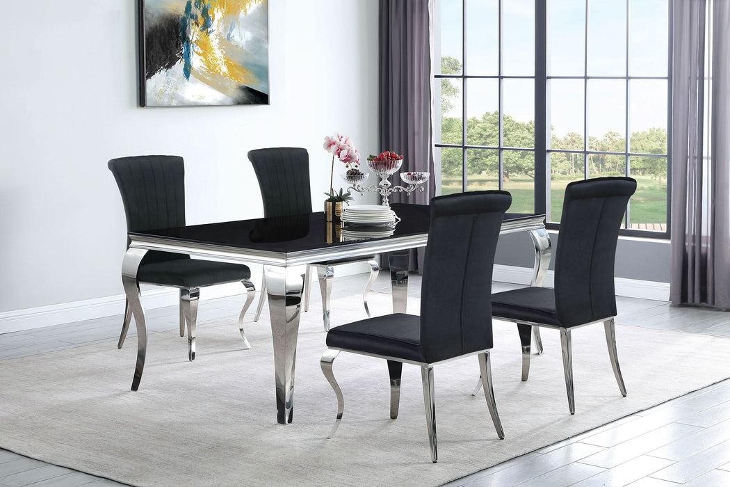 Betty Velvet Upholstered Dining Side Chair Black (Set of 4) - Walo Furniture 