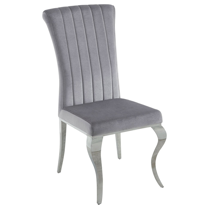 Betty Velvet Upholstered Dining Side Chair Grey (Set of 4) - Walo Furniture 