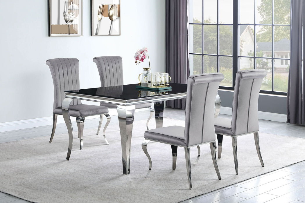 Betty Velvet Upholstered Dining Side Chair Grey (Set of 4) - Walo Furniture 