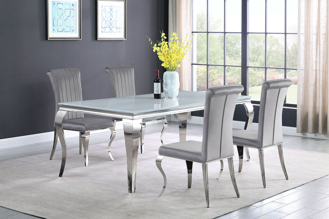 Betty Velvet Upholstered Dining Side Chair Grey (Set of 4) - Walo Furniture 