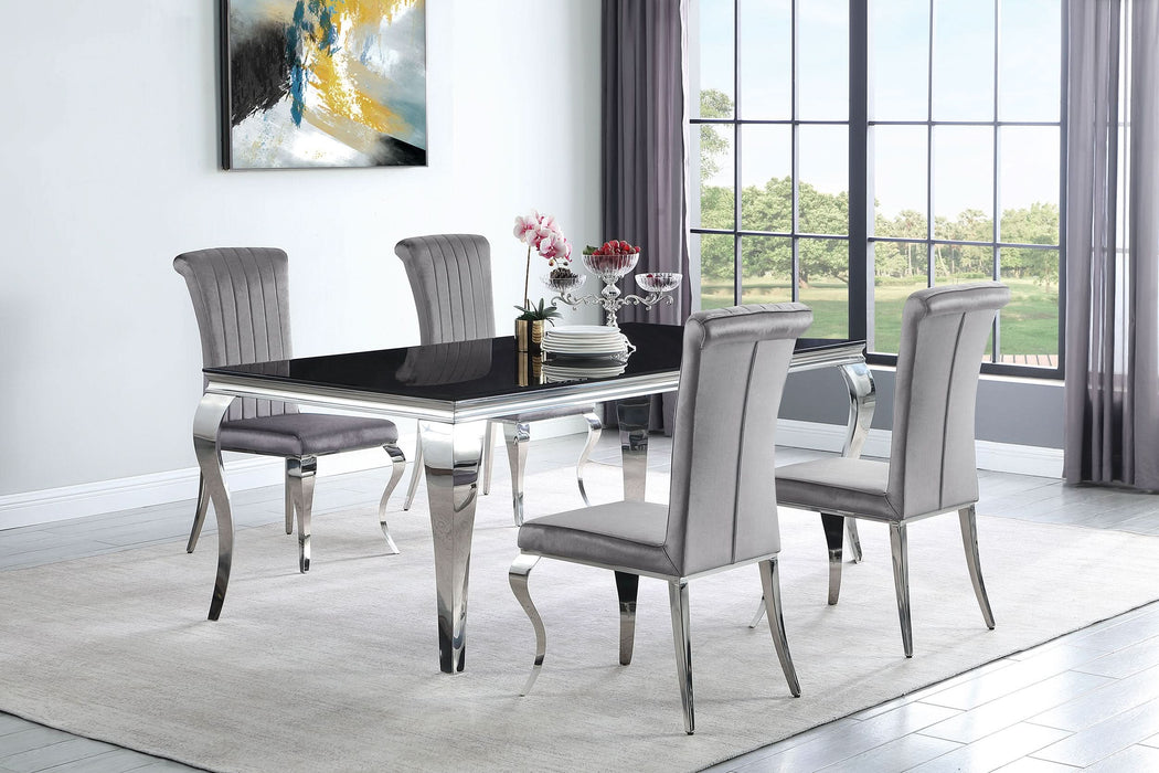 Betty Velvet Upholstered Dining Side Chair Grey (Set of 4) - Walo Furniture 