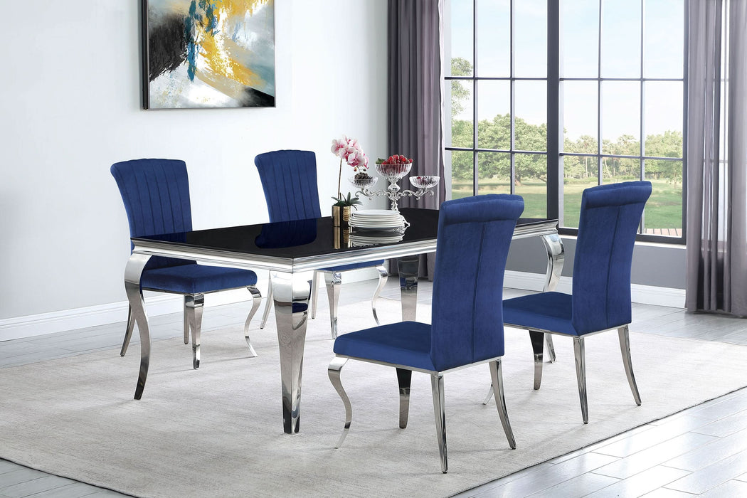 Betty Velvet Upholstered Dining Chair Ink Blue (Set of 4)