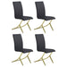 Carmelia Upholstered Dining Side Chair Black (Set of 4) - Walo Furniture 