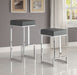 Gervase Square Counter Height Stool Grey and Chrome - Walo Furniture 