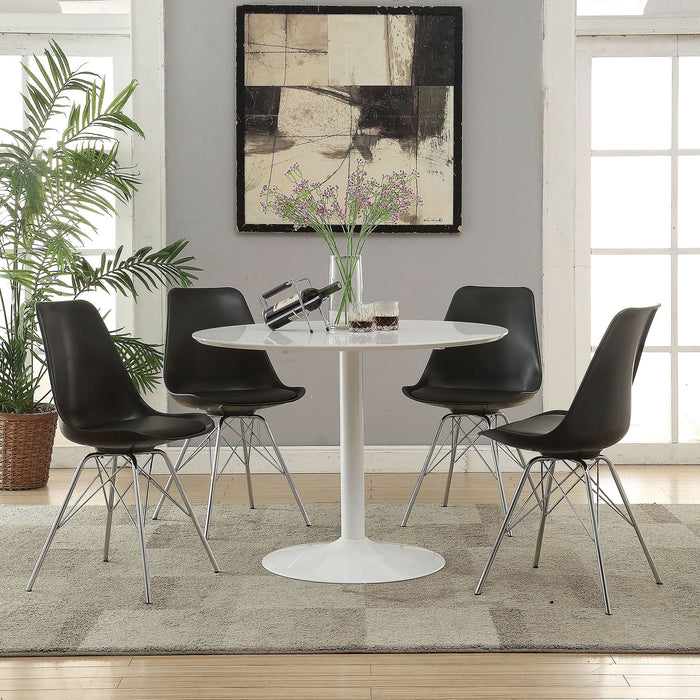 Lowry Round 40-inch Wood Top Dining Table White - Walo Furniture 