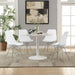 Lowry Round 40-inch Wood Top Dining Table White - Walo Furniture 