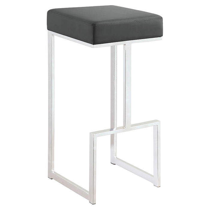 Gervase Square Bar Stool Grey and Chrome - Walo Furniture 