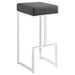 Gervase Square Bar Stool Grey and Chrome - Walo Furniture 