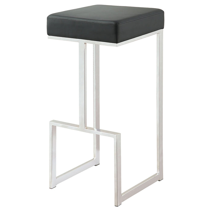 Gervase Square Bar Stool Black and Chrome - Walo Furniture 