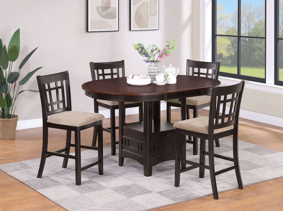 Lavon 5-piece Oval Counter Height Dining Set Light Chestnut - Walo Furniture 