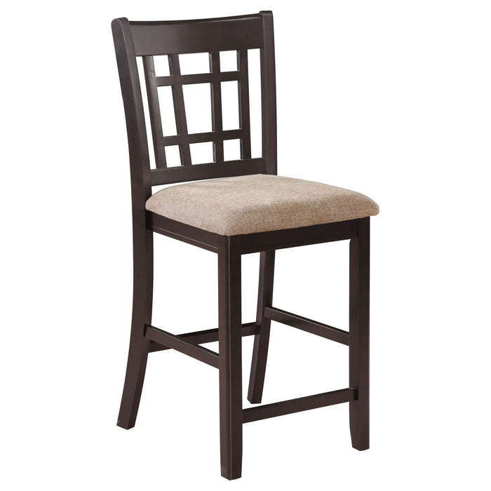 Lavon Wood Counter Chair Tan and Espresso (Set of 2) - Walo Furniture 