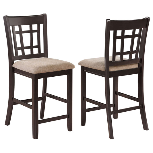 Lavon Wood Counter Chair Tan and Espresso (Set of 2) - Walo Furniture 