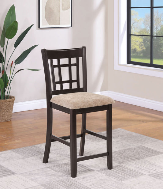 Lavon Wood Counter Chair Tan and Espresso (Set of 2) - Walo Furniture 