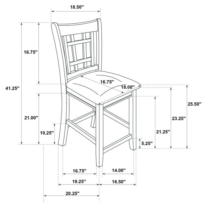 Lavon Wood Counter Chair Tan and Espresso (Set of 2) - Walo Furniture 