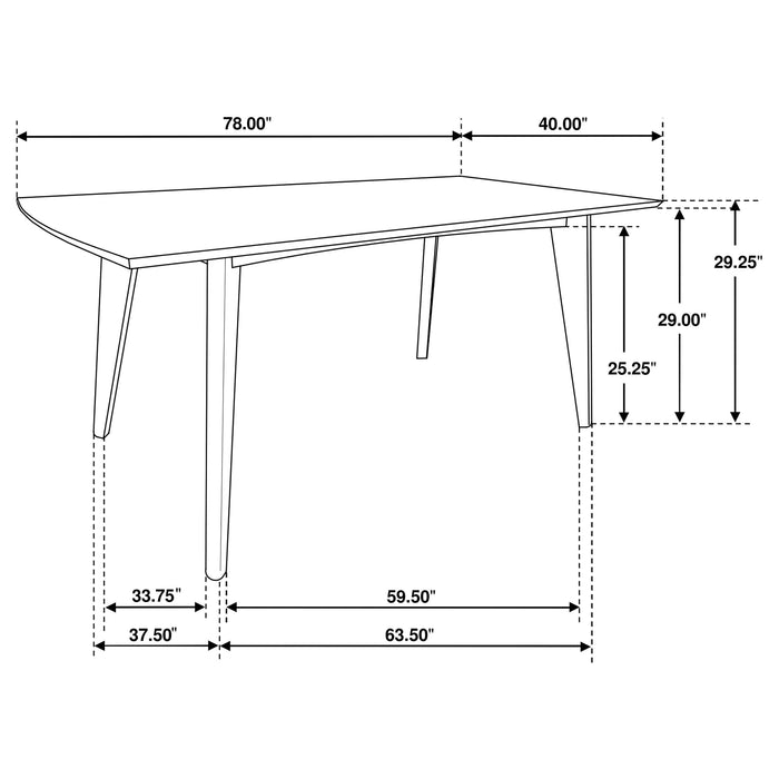 Malone Rectangular 78-inch Wood Dining Table Dark Walnut - Walo Furniture 