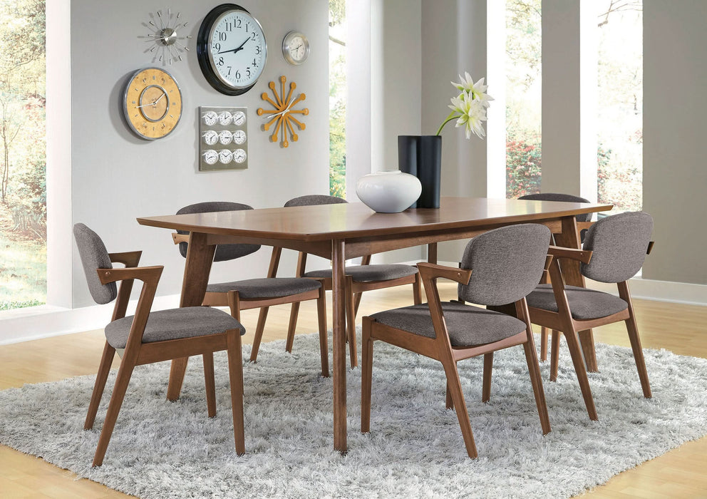 Malone 7-piece Rectangular Dining Table Set Dark Walnut - Walo Furniture 