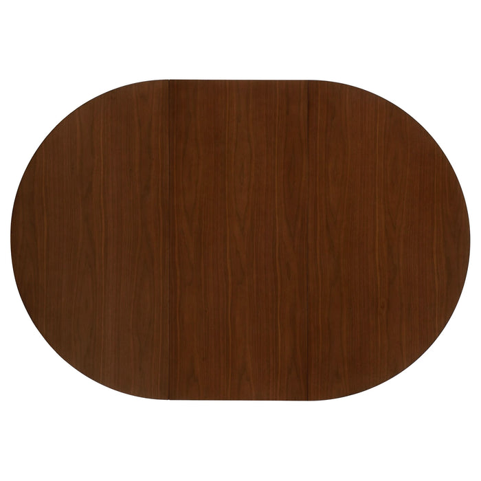 Jedda 5-piece Oval Dining Table Set Dark Walnut - Walo Furniture 