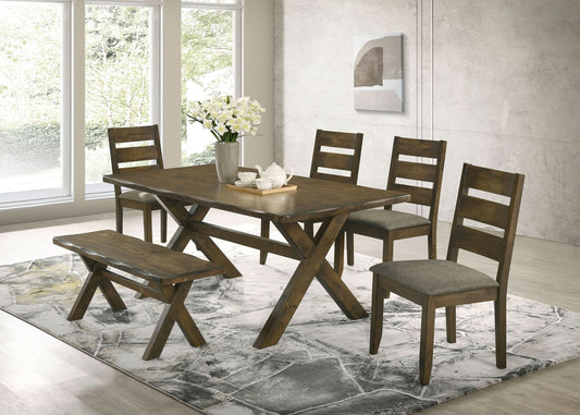 Alston 6-piece Rectangular Dining Table Set Knotty Nutmeg - Walo Furniture 