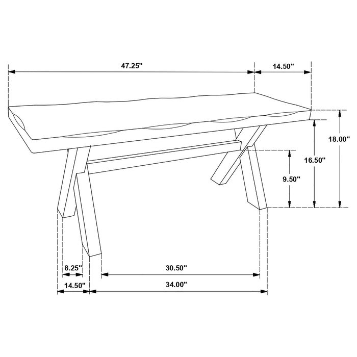 Alston 47-inch Solid Wood Dining Bench Knotty Nutmeg - Walo Furniture 