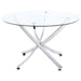 Beckham Round 46-inch Glass Top Dining Table Chrome - Walo Furniture 