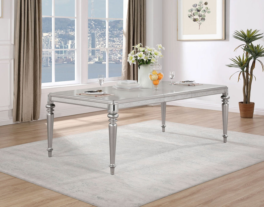 Bling Game 86-inch Extension Dining Table Metallic Platinum - Walo Furniture 