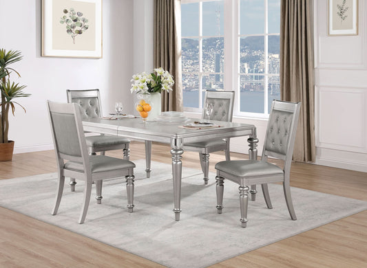 Bling Game 5-piece Rectangular Dining Set Metallic Platinum - Walo Furniture 