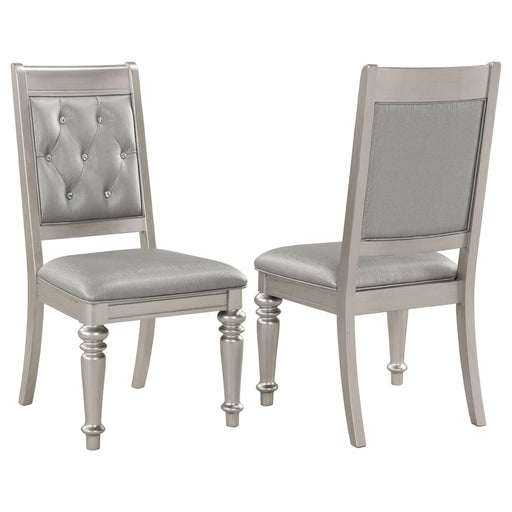 Bling Game Dining Side Chair Metallic Platinum (Set of 2) - Walo Furniture 