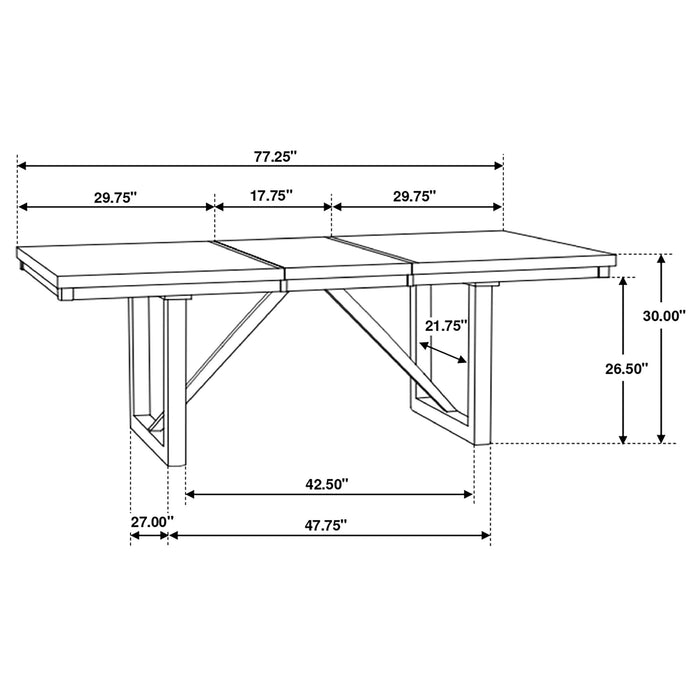 Spring Creek 77-inch Extension Dining Table Natural Walnut - Walo Furniture 