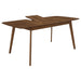 Redbridge 75-inch Extension Leaf Dining Table Natural Walnut - Walo Furniture 