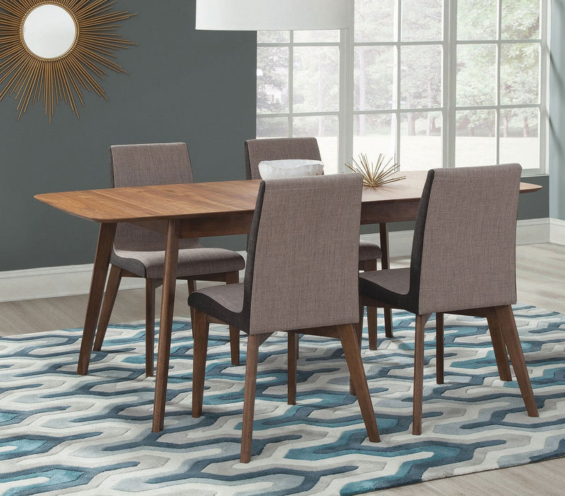 Redbridge 5-piece Rectangular Dining Set Natural Walnut - Walo Furniture 