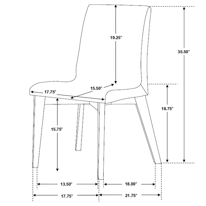 Redbridge Upholstered Dining Side Chair Walnut (Set of 2) - Walo Furniture 