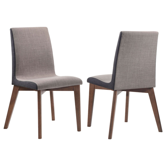 Redbridge Upholstered Dining Side Chair Walnut (Set of 2) - Walo Furniture 