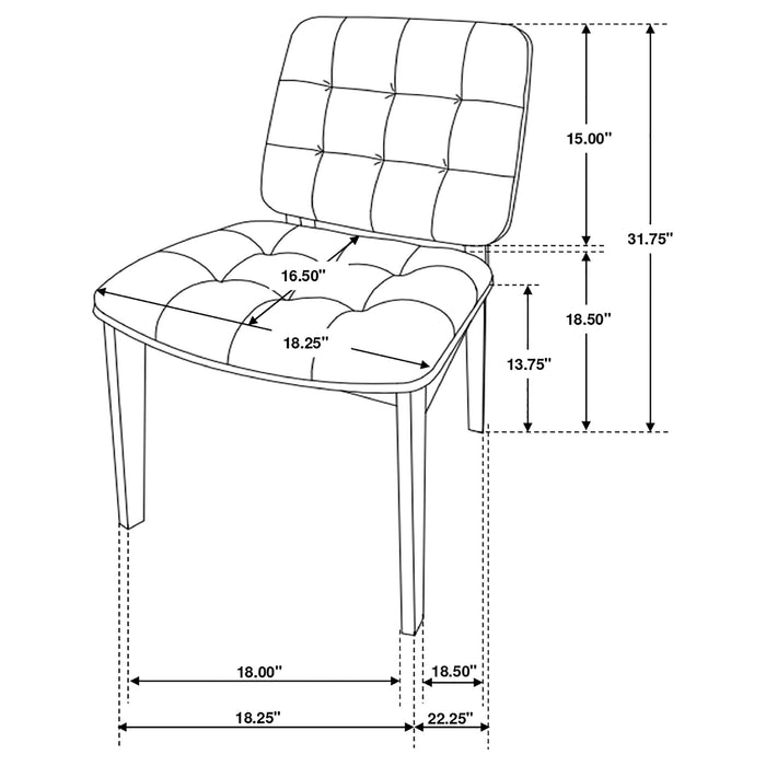 Redbridge Upholstered Dining Side Chair Walnut (Set of 2) - Walo Furniture 