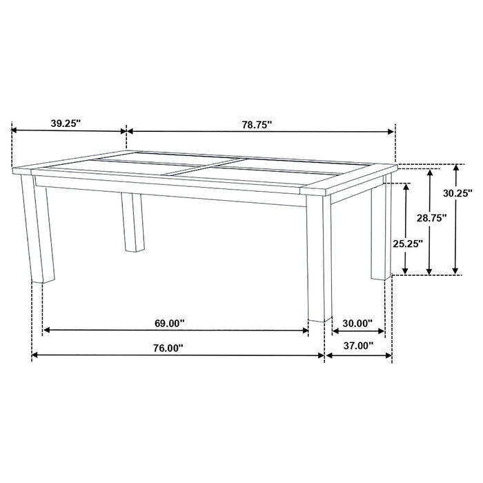 Coleman Rectangular 79-inch Dining Table Rustic Golden Brown - Walo Furniture 