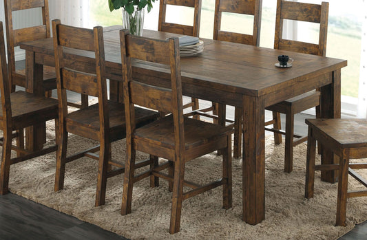 Coleman Rectangular 79-inch Dining Table Rustic Golden Brown - Walo Furniture 