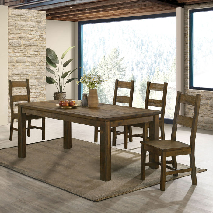 Coleman 5-piece Rectangular Dining Set Rustic Golden Brown - Walo Furniture 