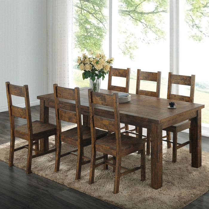 Coleman 7-piece Rectangular Dining Set Rustic Golden Brown - Walo Furniture 