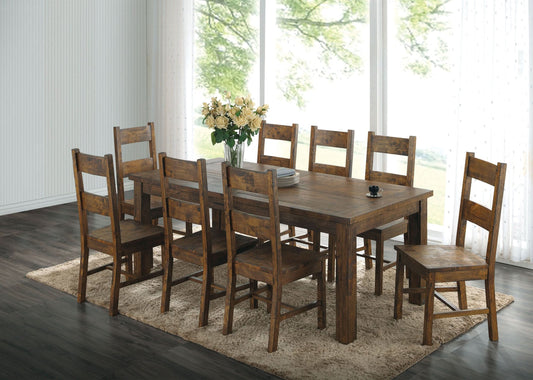 Coleman 9-piece Rectangular Dining Set Rustic Golden Brown - Walo Furniture 