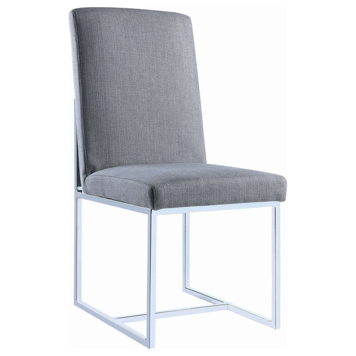 Mackinnon Upholstered Dining Side Chair Grey (Set of 2) - Walo Furniture 