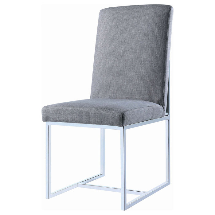 Mackinnon Upholstered Dining Side Chair Grey (Set of 2) - Walo Furniture 